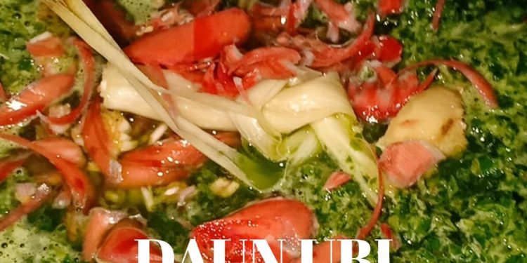 cara masak daun ubi tumbuk